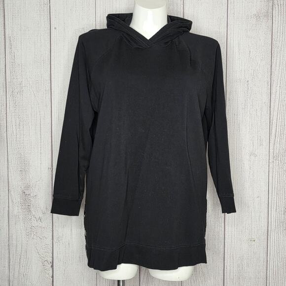 Torrid Black Fleece Tunic Hoodie w/ Snap Hem – Size 2 - Picture 1 of 6